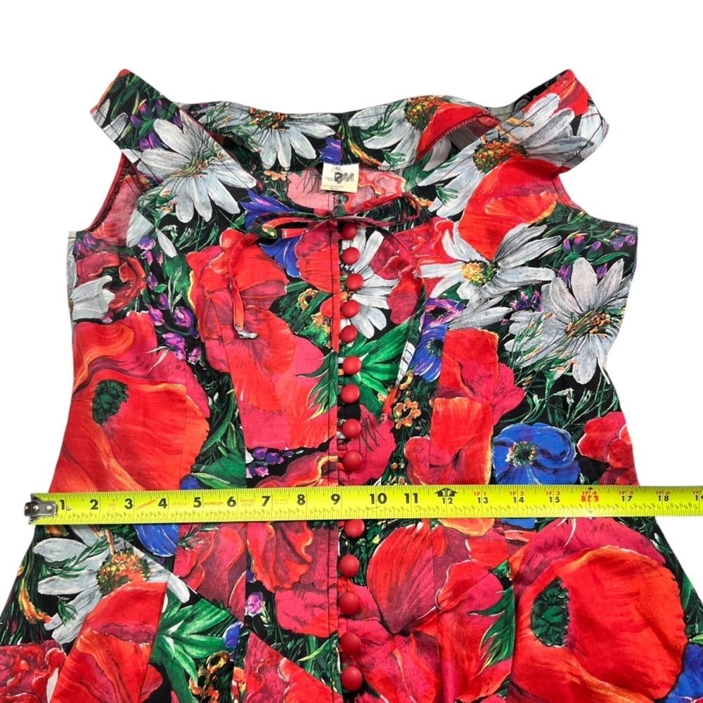 vintage 90’s sleeveless retro floral print dress - Picture 5 of 8